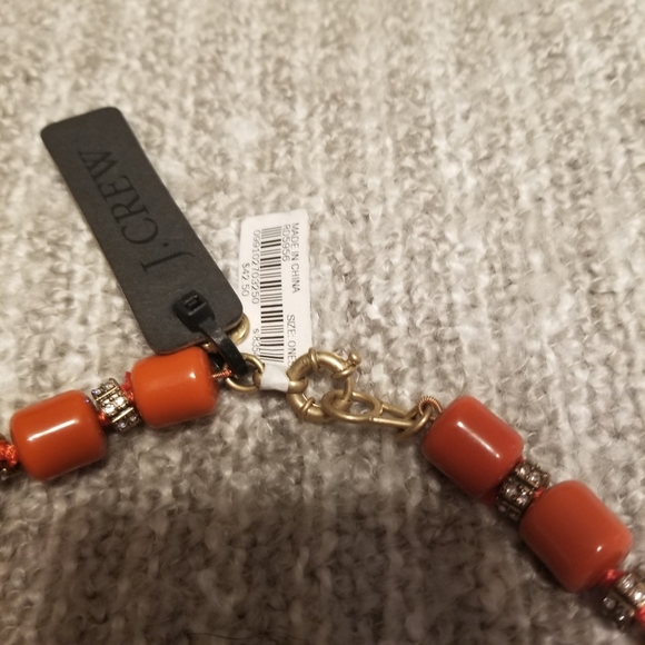 J Crew Orange and crystal beaded necklace - Picture 3 of 6